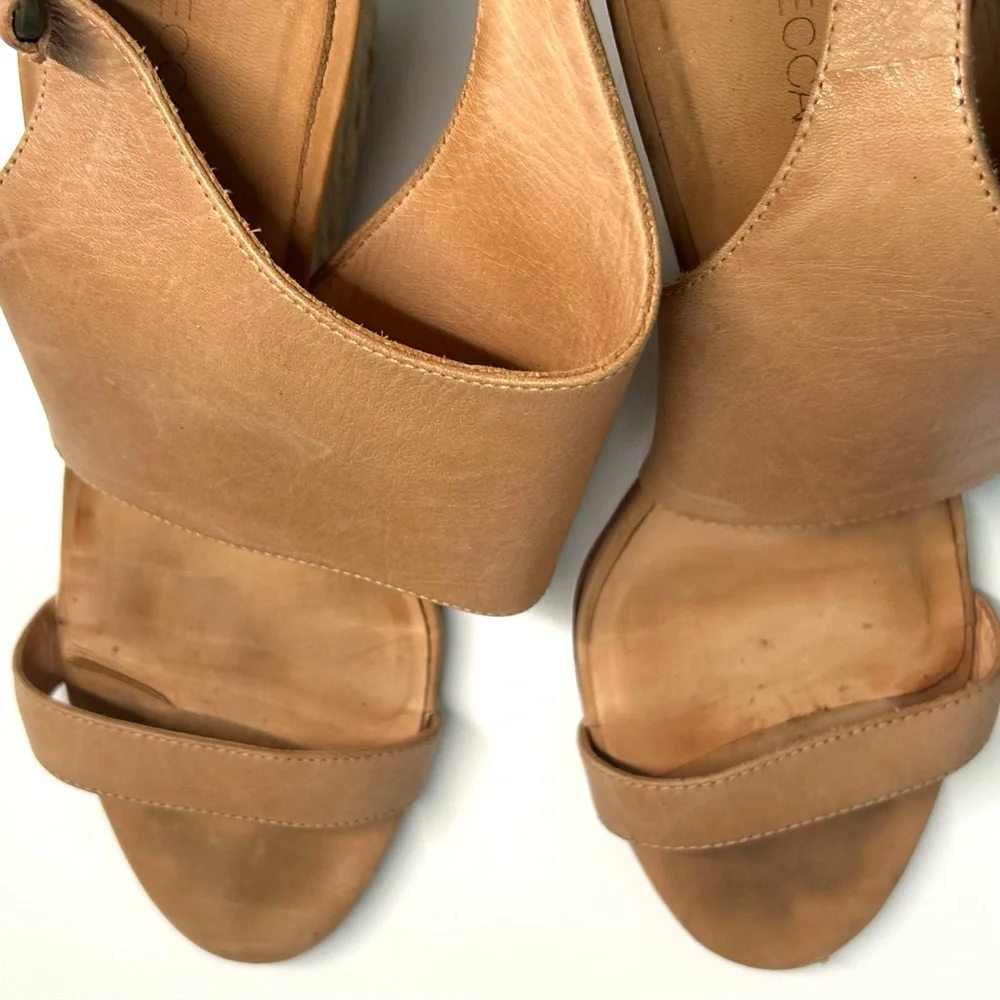 Rebecca Minkoff Women's‎ Tan Leather Espadrille Heeled Sandals in Size 10